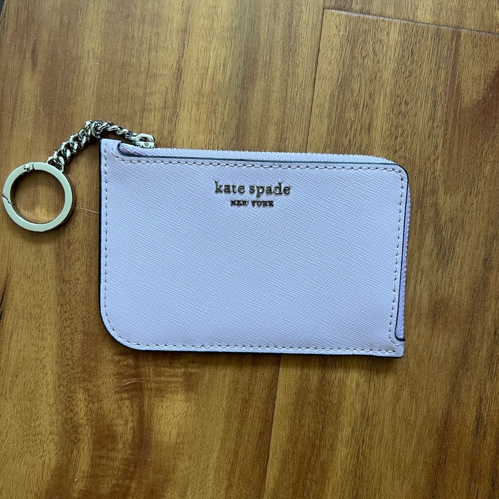 Kate spade l-zip cardholder lavender/navy